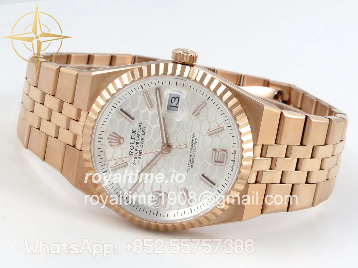 Rolex Land Dweller 127335 DIWF White Dial on RG Bracelet A7135 - Image 8