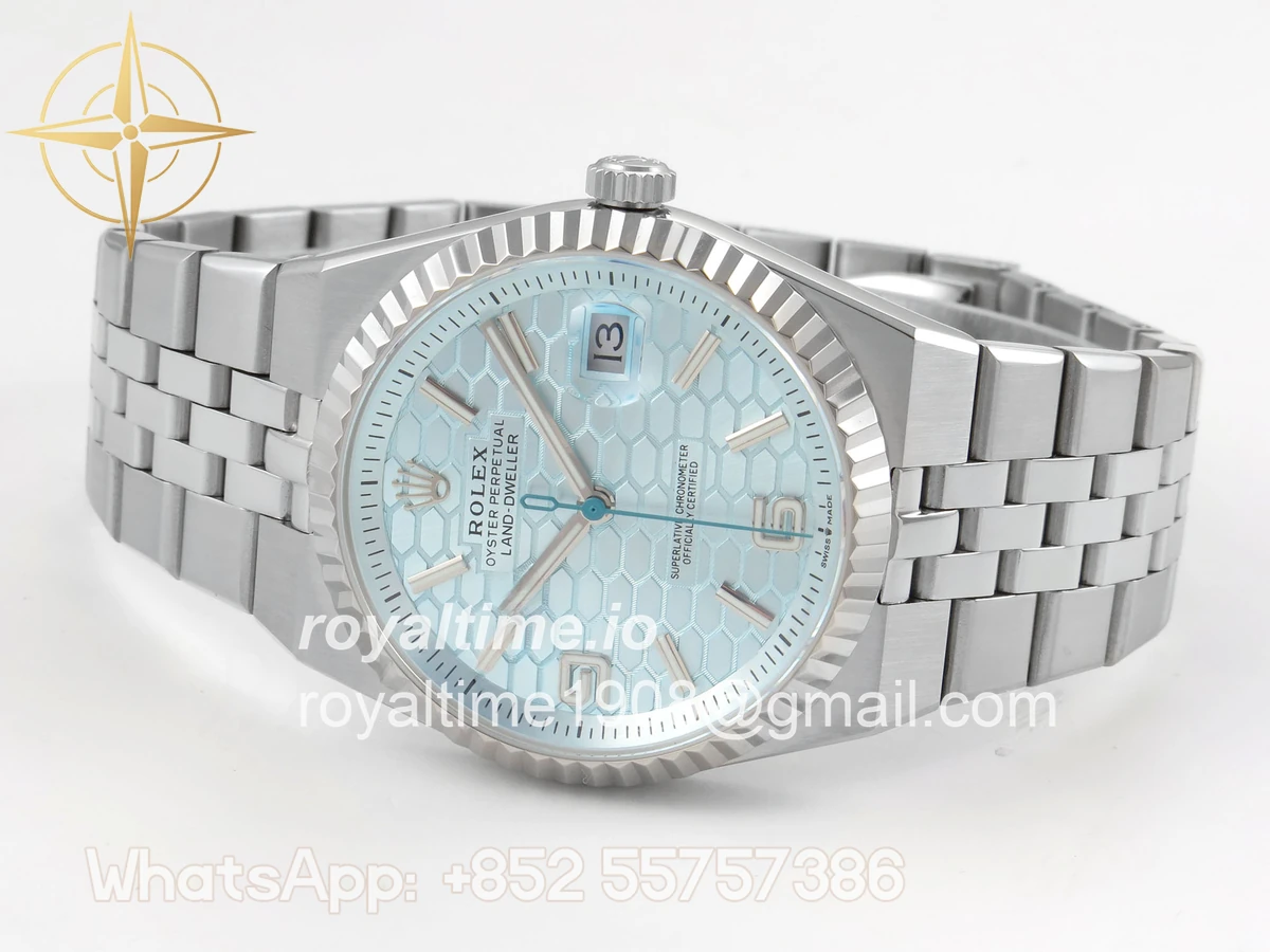 Rolex Land Dweller 127336 DIWF Ice Blue Dial on SS Bracelet A7135 - Image 8