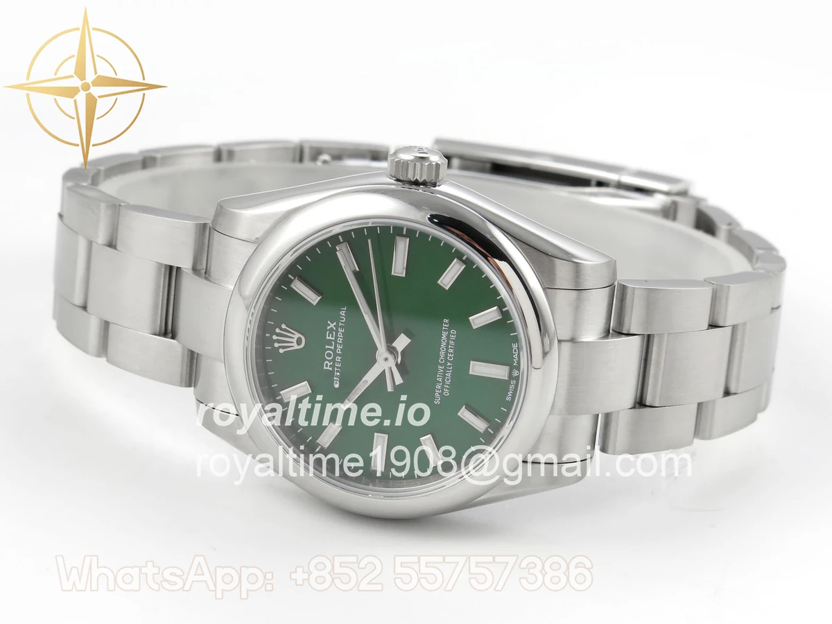 Rolex Oyster Perpetual 31mm 277200 DIWF Green Dial on SS Bracelet A2232 - Image 8