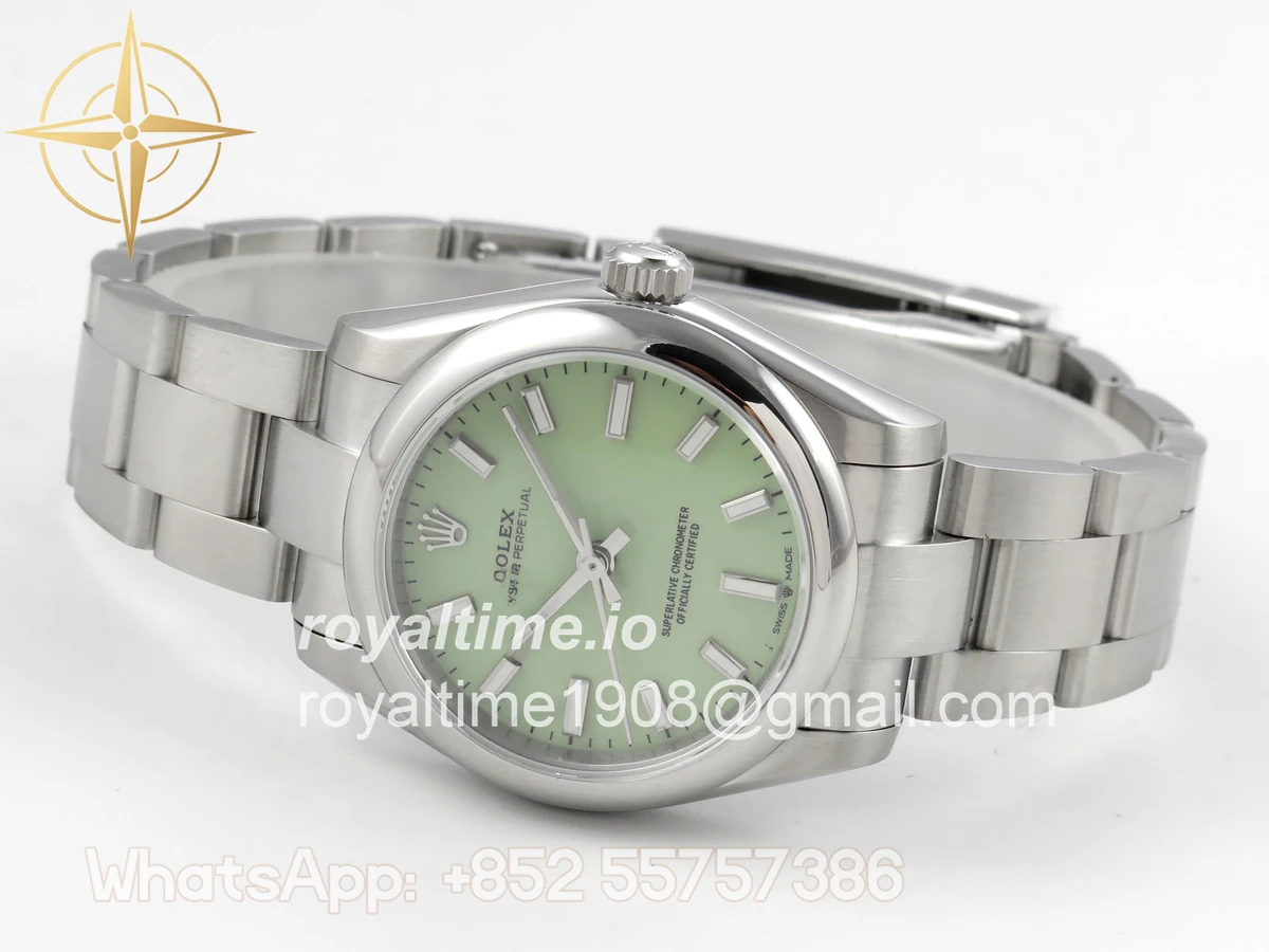 Rolex Oyster Perpetual 31mm 277200 DIWF Pistachio Dial on SS Bracelet A2232 - Image 8