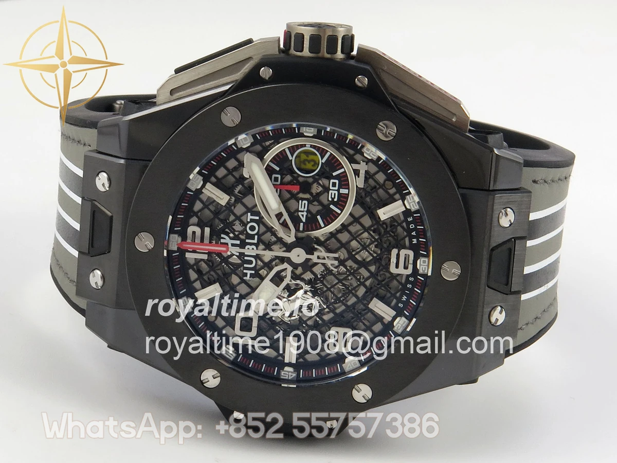 Hublot Big Bang Ferrari Speciale Ceramic HBBF on Gray Gummy Strap A1241 - Image 8