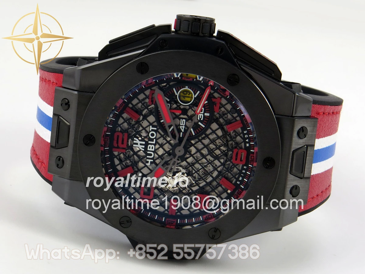 Hublot Big Bang Ferrari Speciale Ceramic HBBF on Red Gummy Strap A1241 - Image 8