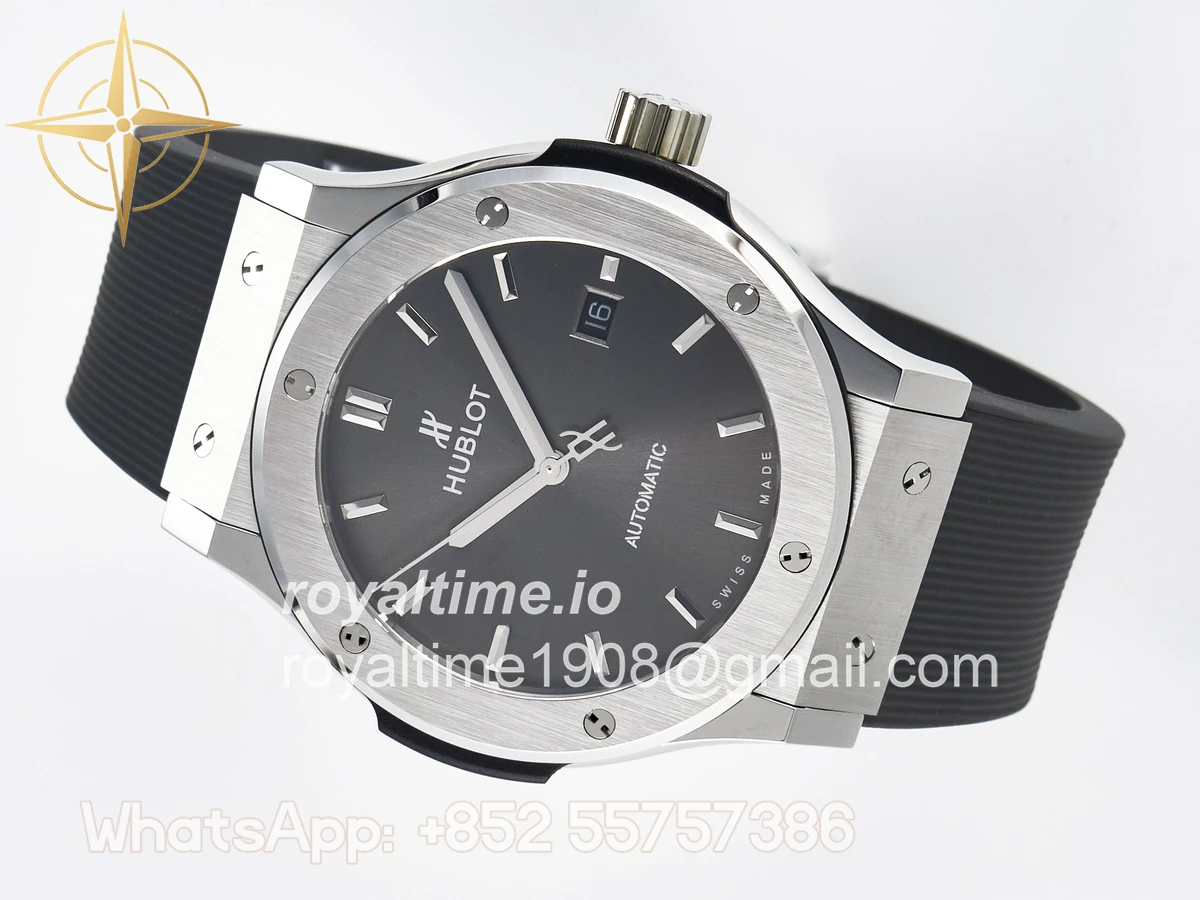 Hublot Classic Fusion Bang 42mm HBF Gray Dial on Gray Rubber Strap A2892 - Image 8