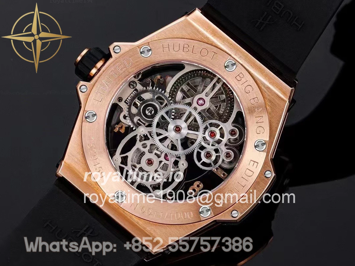 Hublot Classic Fusion Tourbillon 45mm with Ceramic Bezel Skeleton Dial in Rose Gold - Image 8