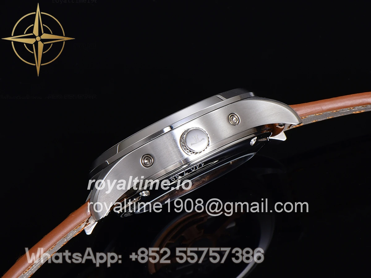 Jaeger-LeCoultre Master Calendar Silver Dial in Steel on Brown Leather Strap - Image 8