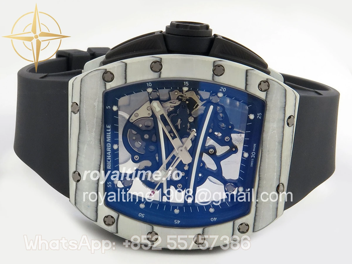 Richard Mille RM061-01 Yohan Blake White NTPT RF on Black Rubber Strap RMUL2 - Image 8