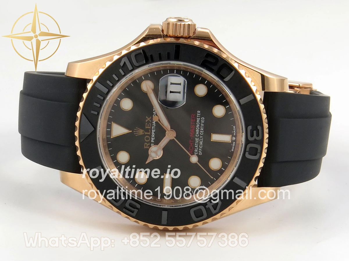 Rolex Yacht-Master 126655 SCF 3D Black Ceramic Bezel on Black Rubber Strap DD3235 - Image 8