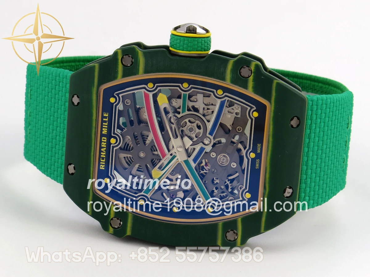 Richard Mille RM67-02 Real Green NTPT VAF Skeleton Dial On Green Nylon strap CRMA7 - Image 8
