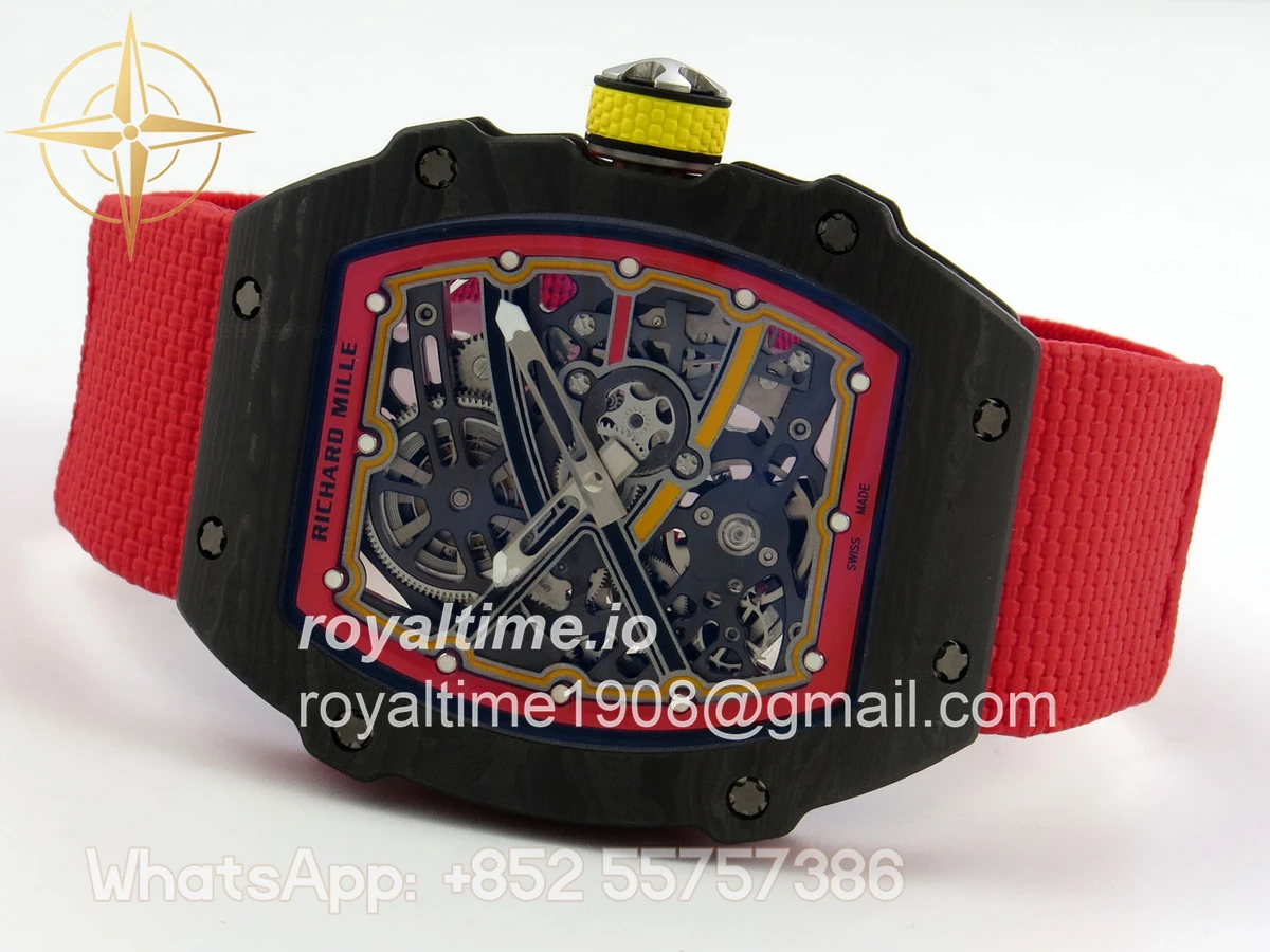 Richard Mille Umi Maker's RM67-02 Black NTPT Alexander Black/Red/Yellow Skeleton Dial on Nylon strap CRMA7 V2 - Image 8