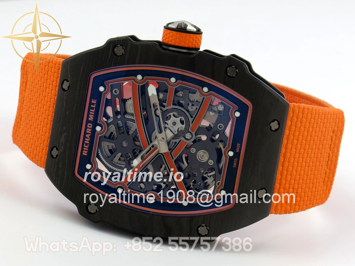 Richard Mille Umi Maker's RM67-02 Black NTPT McLaren Orange Skeleton Dial on Nylon strap CRMA7 V2 - Image 8