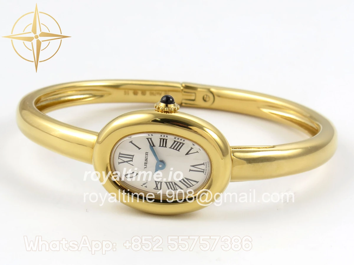 Cartier Baignoire De Cartier YG BLSF White Dial on YG Medium Size Bracelet Swiss Quartz - Image 8
