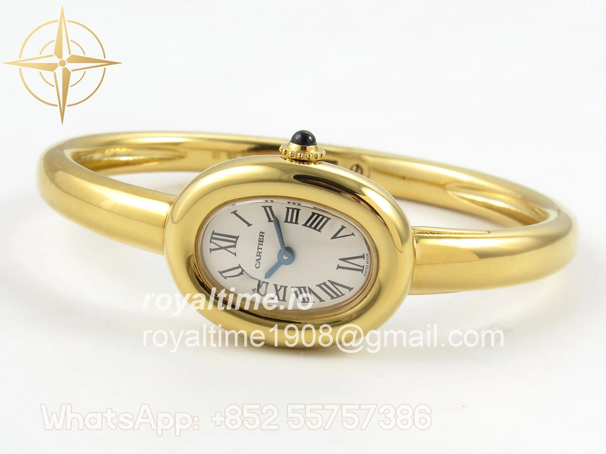 Cartier Baignoire De Cartier YG BLSF White Dial on YG Small Size Bracelet Swiss Quartz - Image 8