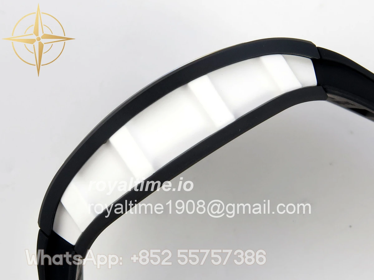 Richard Mille Custom RM055 Black Ceramic ZGF Silver Inner Bezel on Black Rubber Strap Vaucher Manufacture Fleurier Movement (Free Sprung) - Image 8