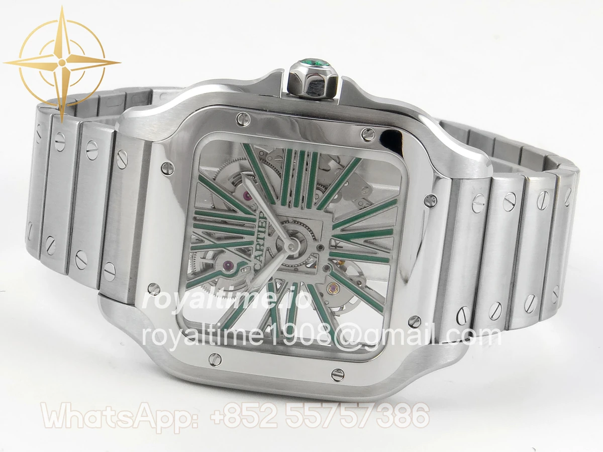 Cartier Santos de Cartier Skeleton SS MLF Skeleton Dial on SS SmartLink Bracelet 9611MC - Image 8