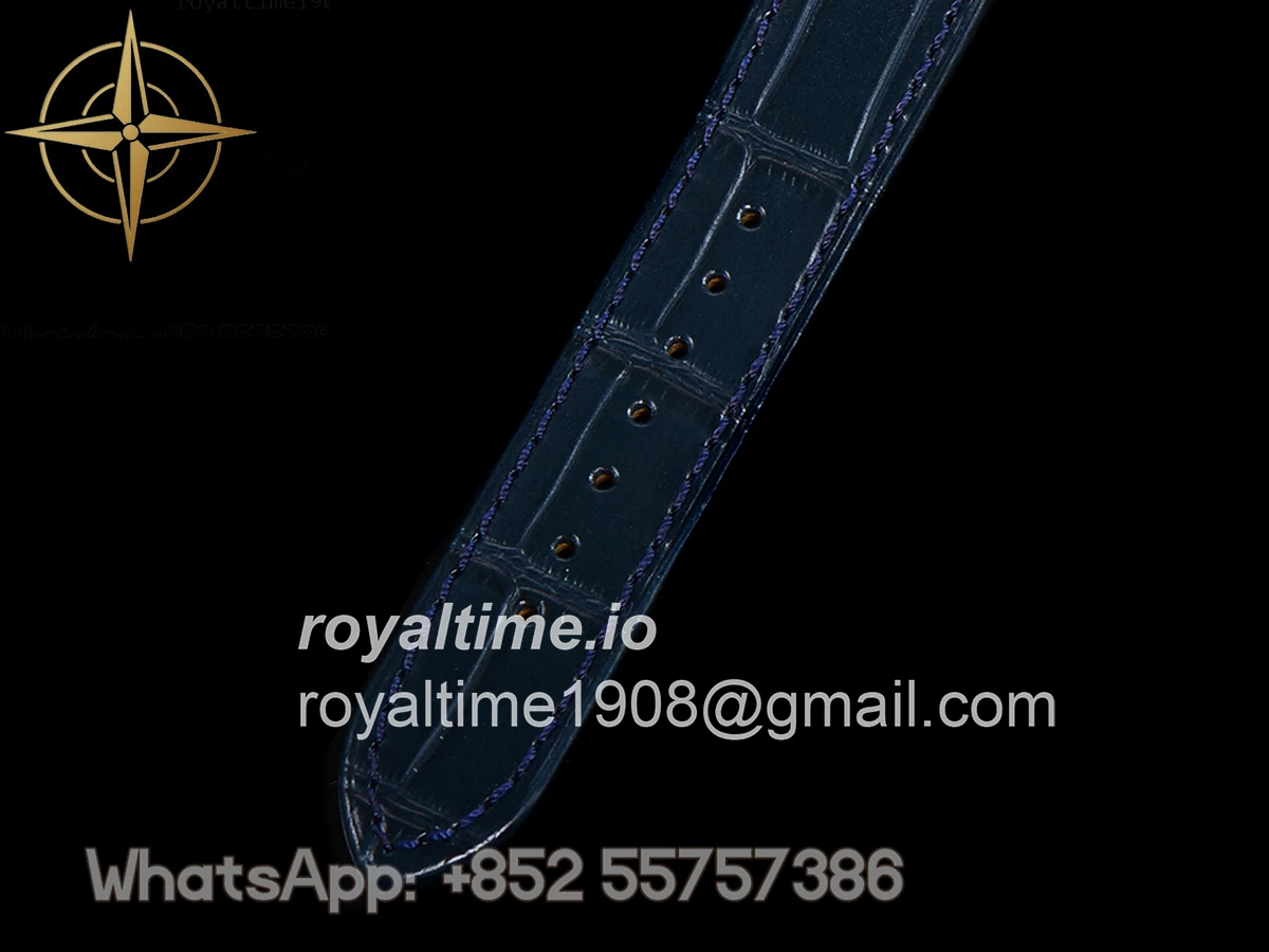 Cartier Santos-Dumont (Extra-Large) Silver Dial in Steel on Blue Leather Strap Ref. WSSA0032 - Image 8