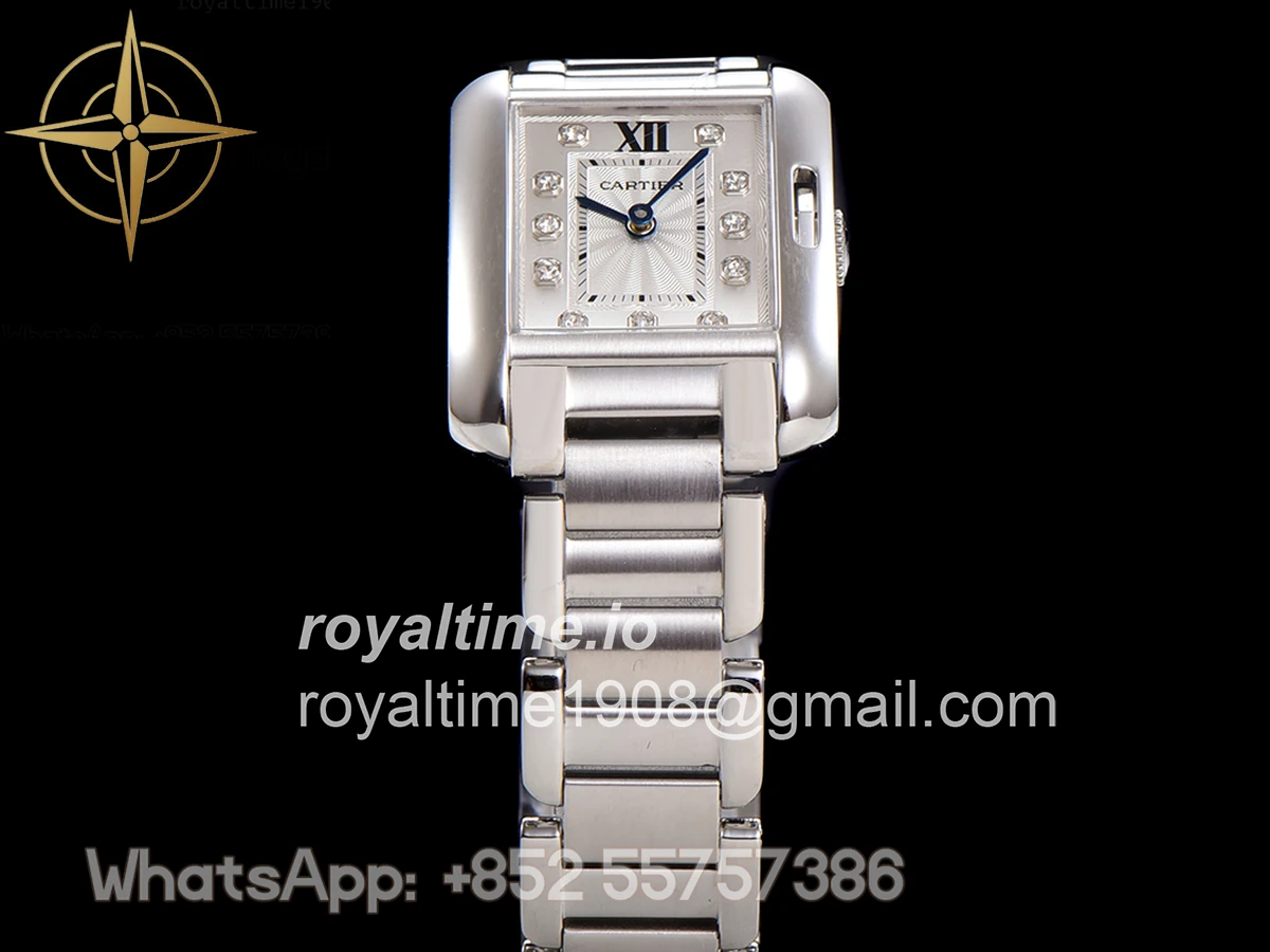 Cartier Tank Anglaise 30.2mm White Dial with Diamond Marker in Steel - Image 8
