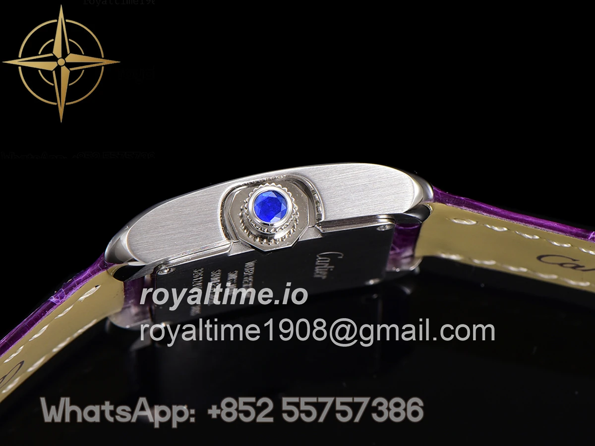 Cartier Tank Anglaise 30.2mm White Dial with Diamond Marker in Steel on Leather Strap - Image 8