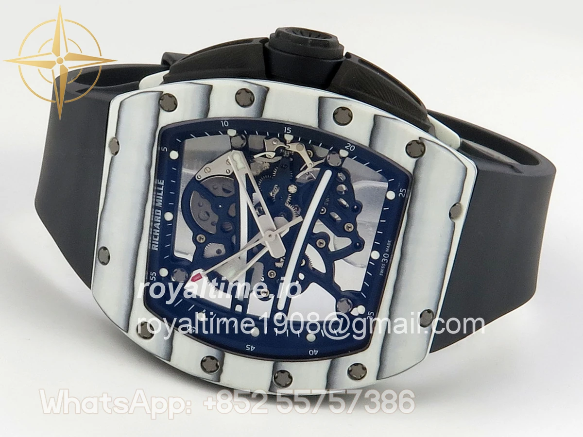 Richard Mille AVF RM061 White NTPT Black Inner Bezel Black Rubber Strap Vaucher RMUL2 Free Sprung (Mod) - Image 8