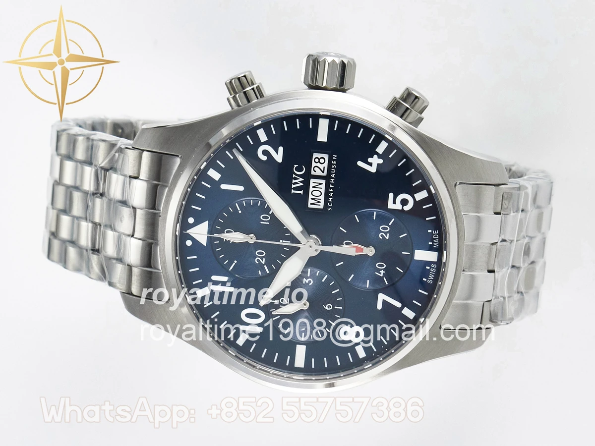 IWC Pilot’s Watch IW388102 BLSF Performance Chronograph 41mm SS Blue Dial On Stainless steel bracelet A7750 to 69385 - Image 8
