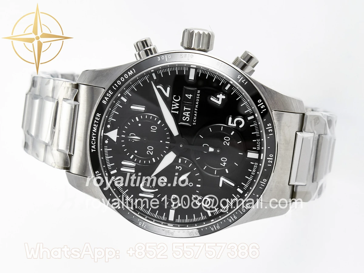 IWC Pilot’s Watch IW388307 BLSF Performance Chronograph 41mm Mercedes-AMG F1 Team SS Black Dial On Stainless steel bracelet A7750 to 69385 - Image 8