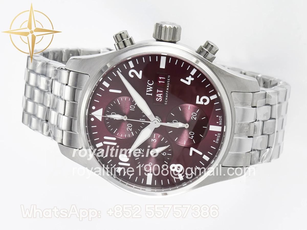 IWC Pilot’s Watch IW388107 BLSF Performance Chronograph 41mm Chinese New Year Special Edition SS Red Dial On Stainless steel bracelet A7750 to 69385 - Image 8