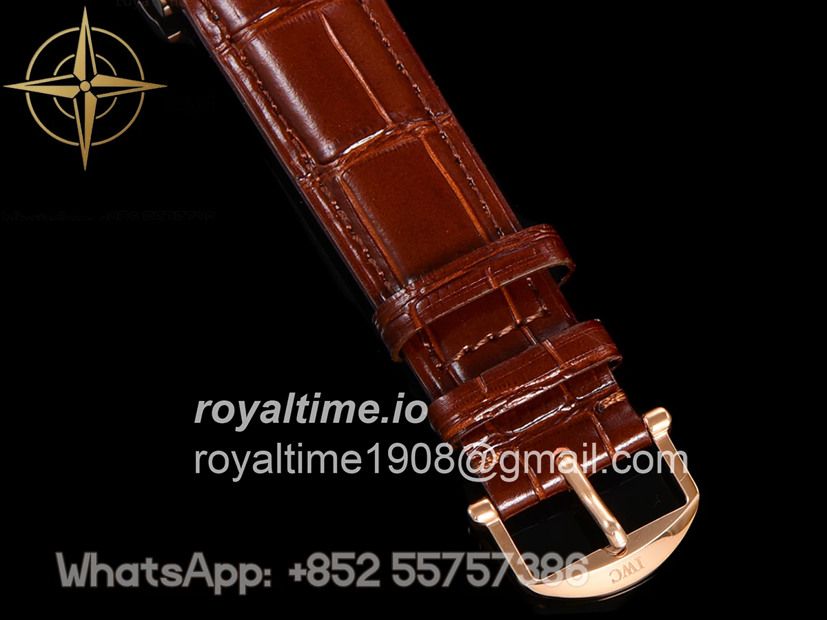 IWC Portofino Hand Wound Moon Phrase IW5548 White Dial in Rose Gold - Image 8