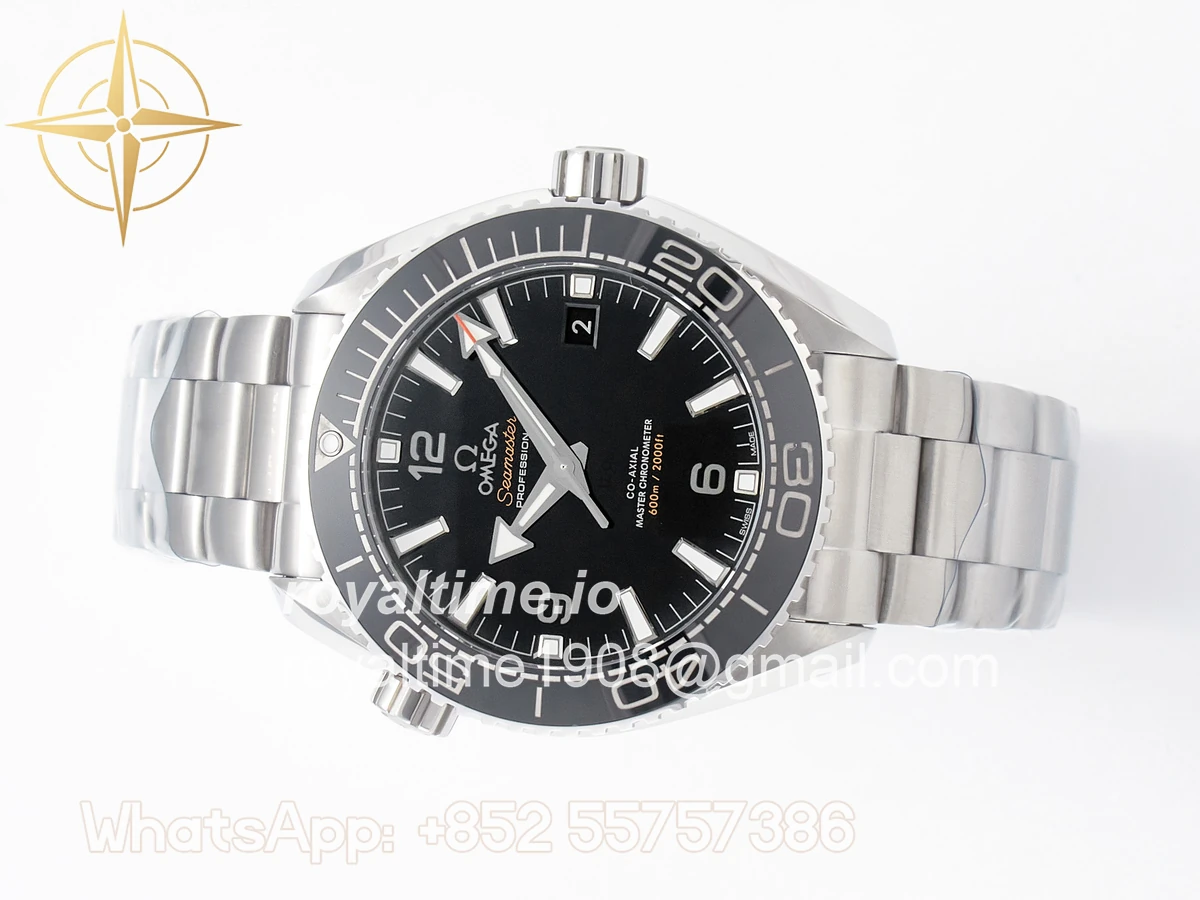 Omega Planet Ocean 600M 39.5mm VSF Black Dial Black Ceramic Bezel on SS Bracelet A8800 - Image 8