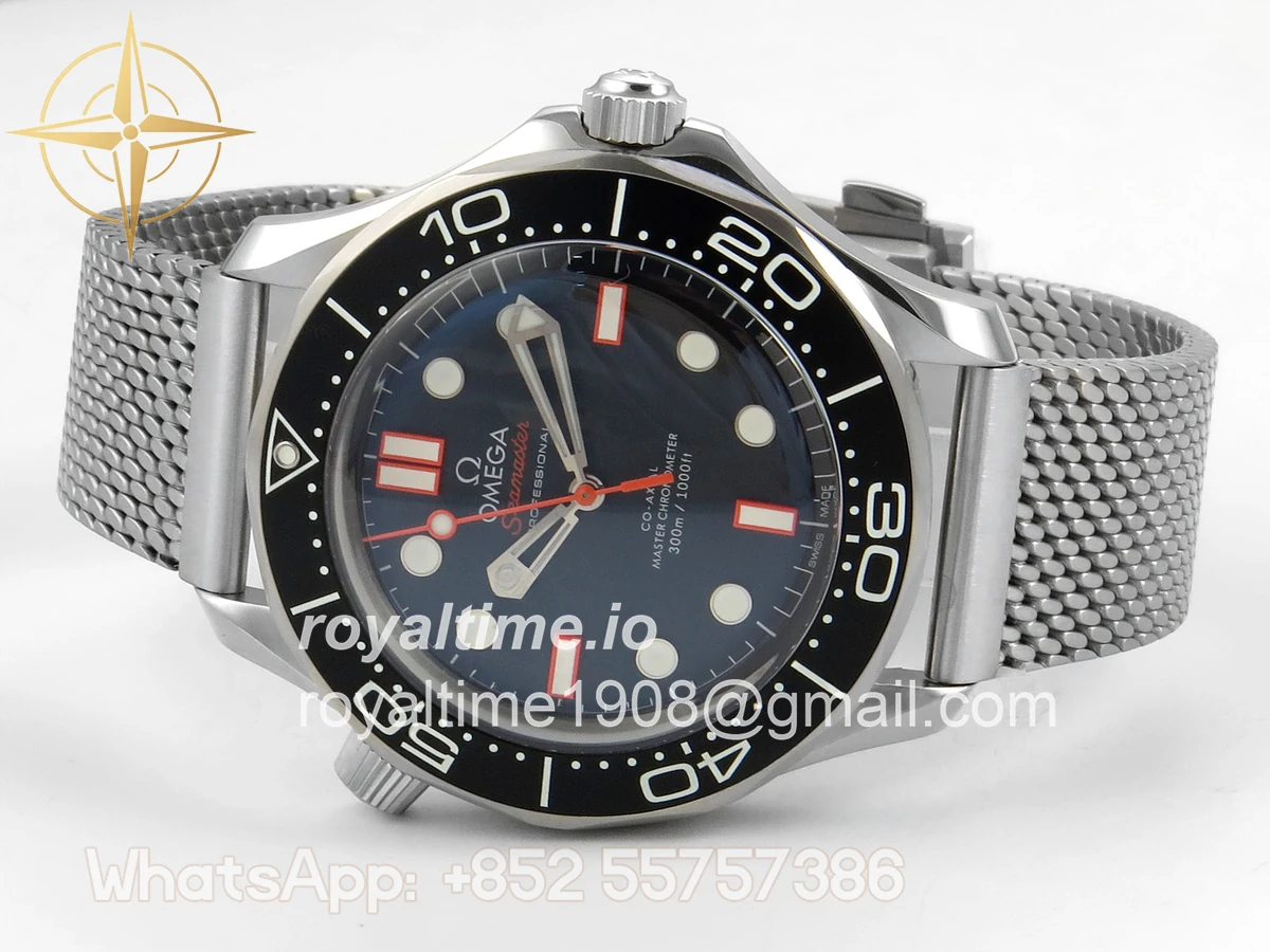 Omega Seamaster 300M Diver SS ORF Black/Orange Dial on SS Mesh Bracelet OR8806 - Image 8
