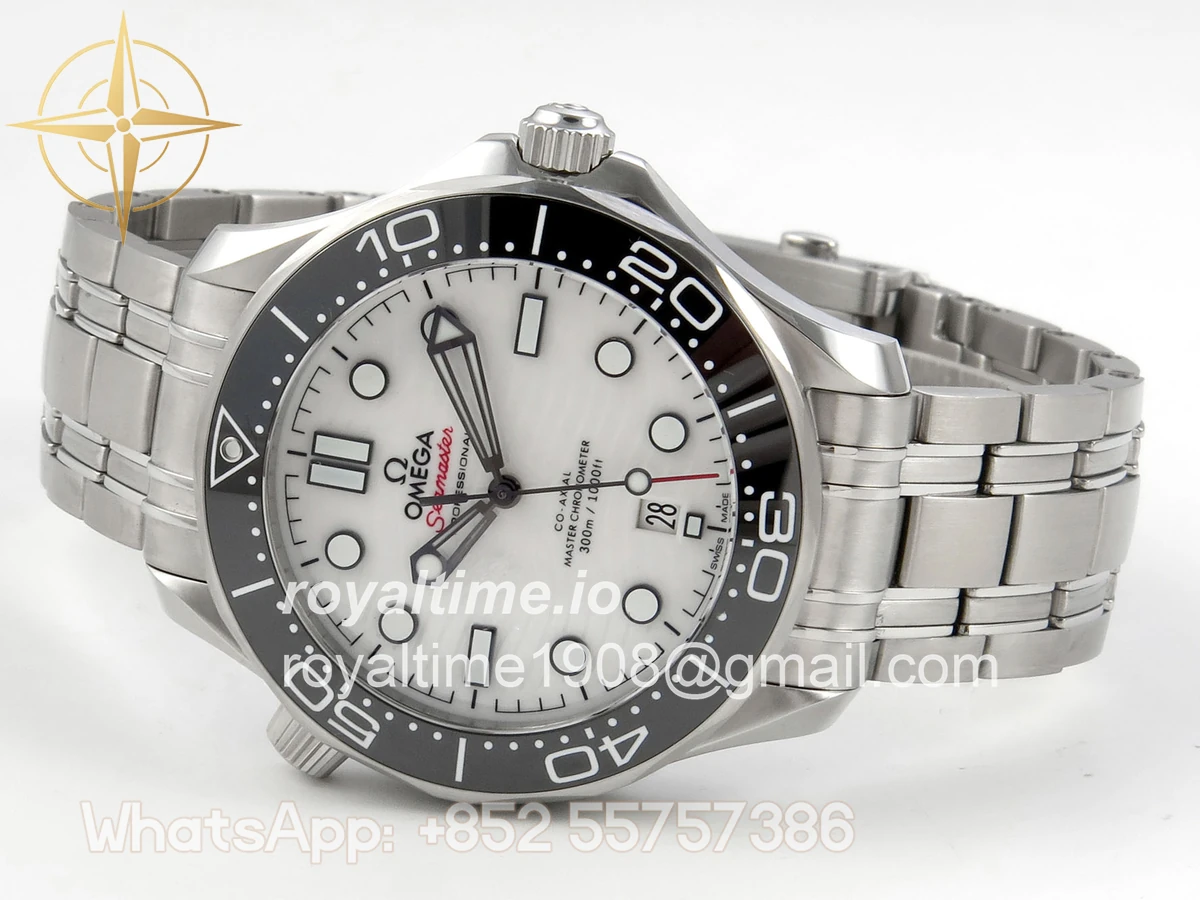 Omega Seamaster Diver 300M SS ORF Black Ceramic White Dial on SS Bracelet OR8800 - Image 8
