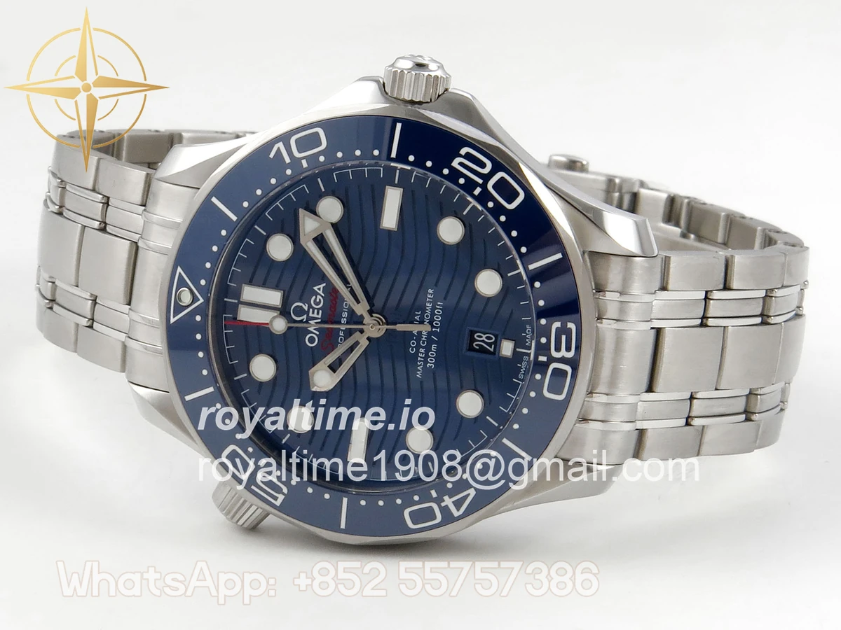 Omega Seamaster Diver 300M SS ORF Blue Ceramic Blue Dial on SS Bracelet OR8800 - Image 8