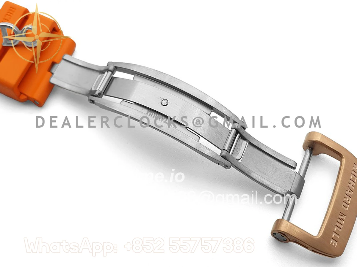 Richard Mille RM 011 Automatic Flyback Chronograph in Rose Gold / Titanium on Orange Rubber - Image 8