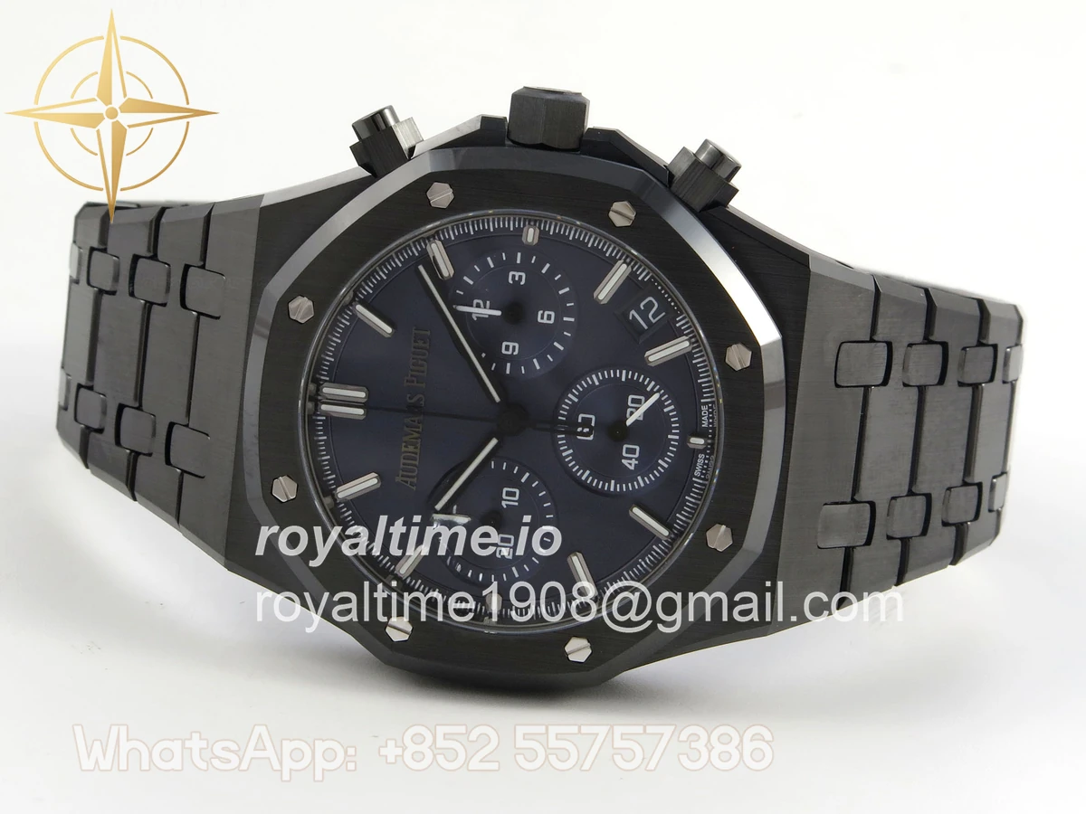 Audemars Piguet Royal Oak Chrono 26240 Black Ceramic Blue Dial APSF on Ceramic Bracelet SA4401 - Image 8