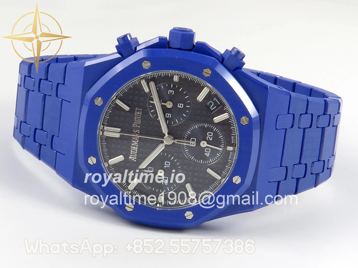 Audemars Piguet Royal Oak Chrono 26240 Blue Ceramic APSF Blue Dial On Blue Ceramic Bracelet SA4401 - Image 8