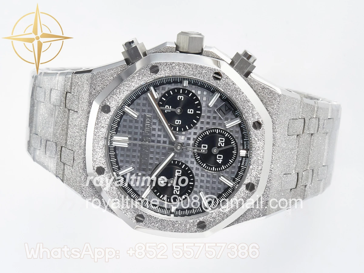 Audemars Piguet Royal Oak Chrono 26240 Frosted SS APSF Gray/Black Dial on Bracelet SA4401 - Image 8