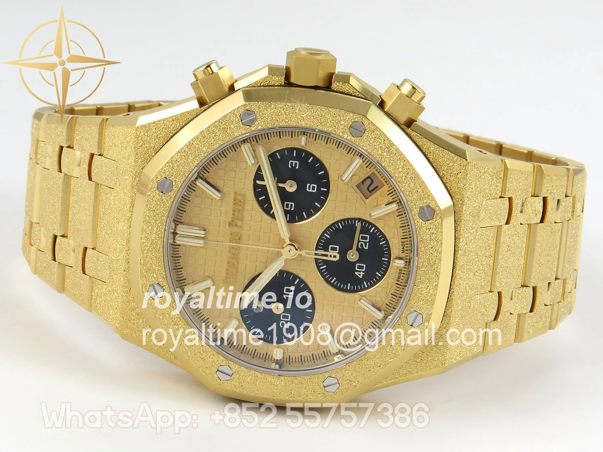 Audemars Piguet Royal Oak Chrono 26240 Frosted YG DDF YG Dial on YG Bracelet DD4401 - Image 8