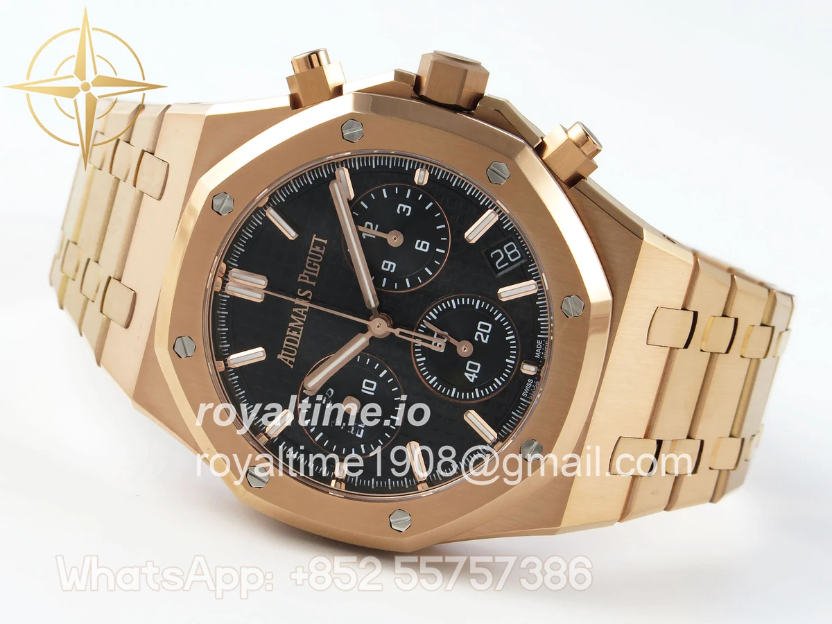 Audemars Piguet Royal Oak Chrono 26240 RG APSF Black Dial on RG Bracelet SA4401 - Image 8