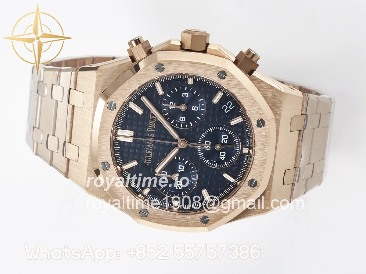 Audemars Piguet Royal Oak Chrono 26240 RG APSF Blue Dial on RG Bracelet SA4401 - Image 8