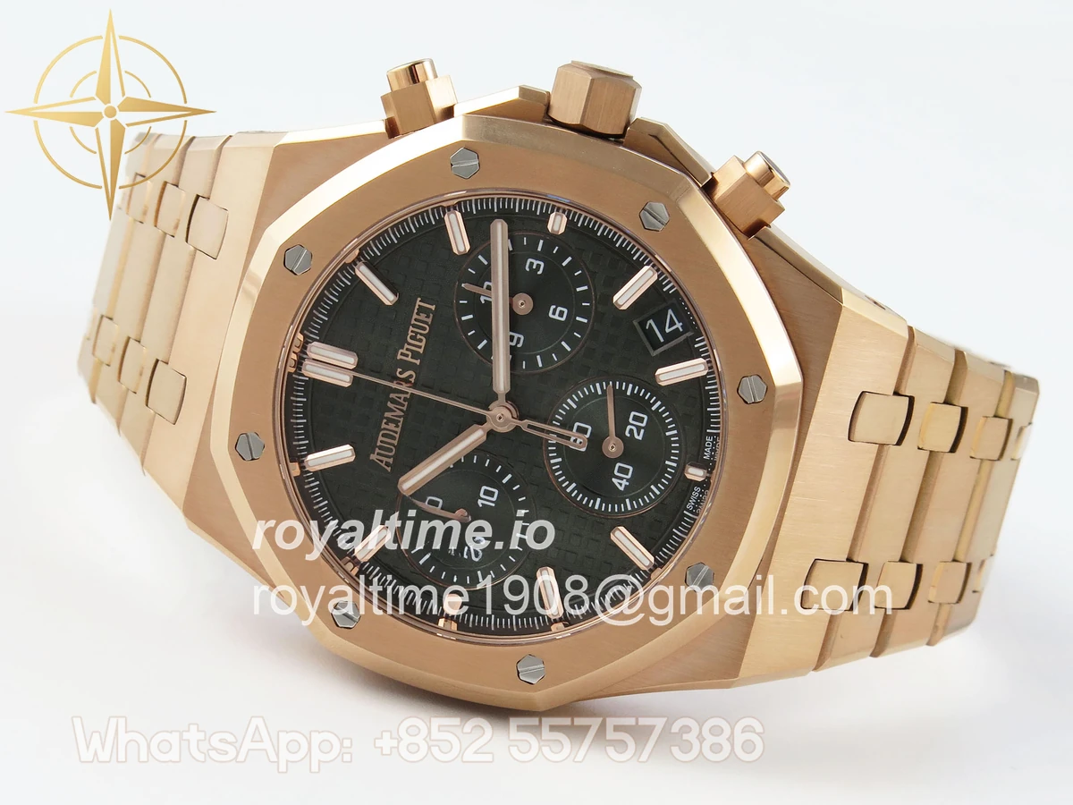 Audemars Piguet Royal Oak Chrono 26240 RG APSF Green Dial on RG Bracelet SA4401 - Image 8
