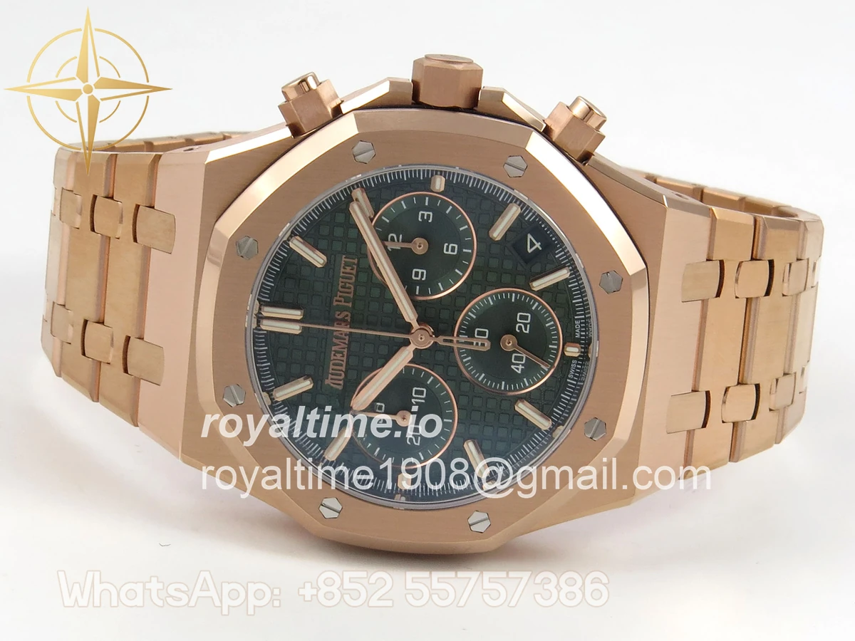 Audemars Piguet Royal Oak Chrono 26240 RG DDF Green Dial on RG Bracelet DD4401 Gain Weight (SW Dial) - Image 8