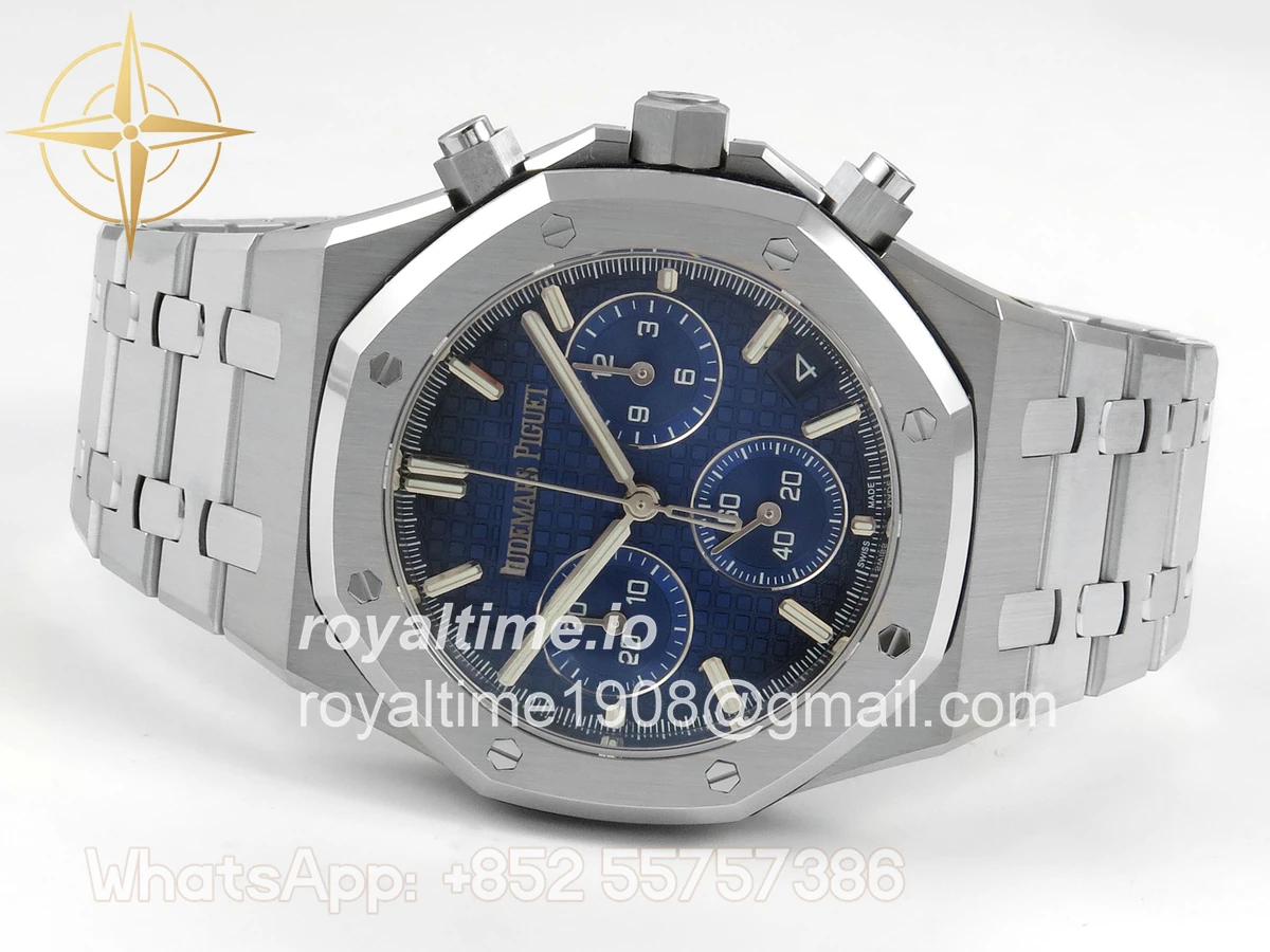Audemars Piguet Royal Oak Chrono 26240 RG DDF Blue Dial on SS Bracelet DD4401 Gain Weight (SW Dial) - Image 8