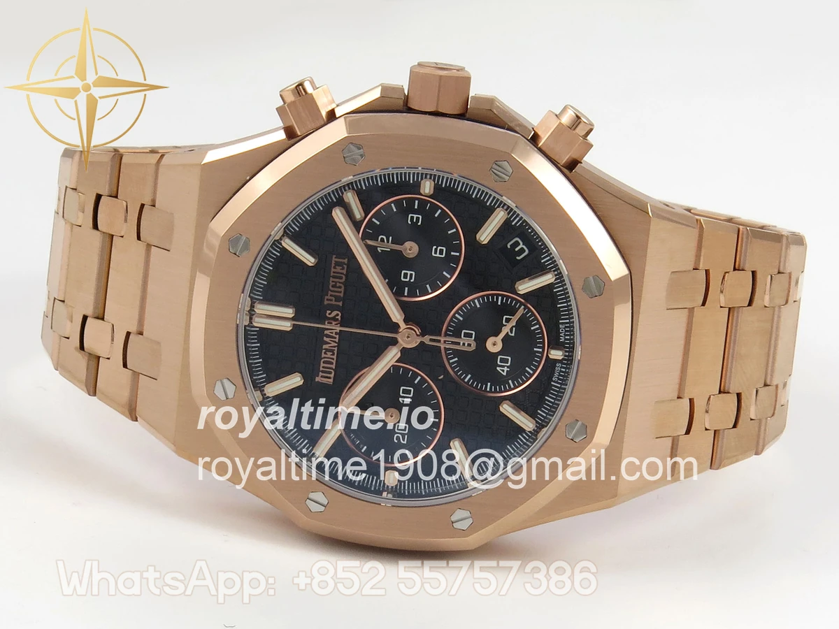 Audemars Piguet Royal Oak Chrono 26240 RG DDF Black Dial on RG Bracelet DD4401 Gain Weight (SW Dial) - Image 8