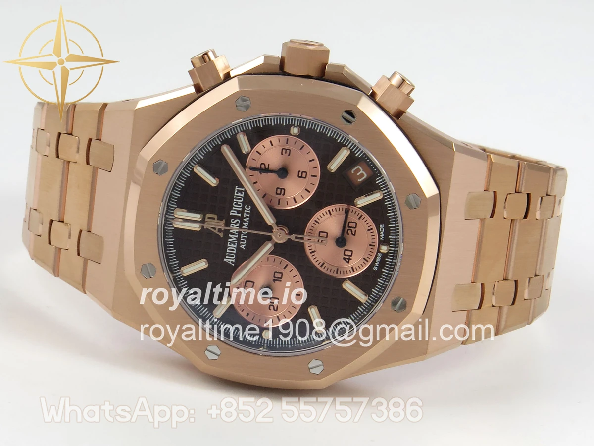 Audemars Piguet Royal Oak Chrono 26240 RG DDF Brown/RG Dial on RG Bracelet DD4401 Gain Weight (SW Dial) - Image 8