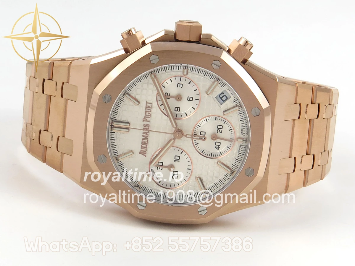 Audemars Piguet Royal Oak Chrono 26240 RG DDF Silver Dial on RG Bracelet DD4401 Gain Weight (SW Dial) - Image 8