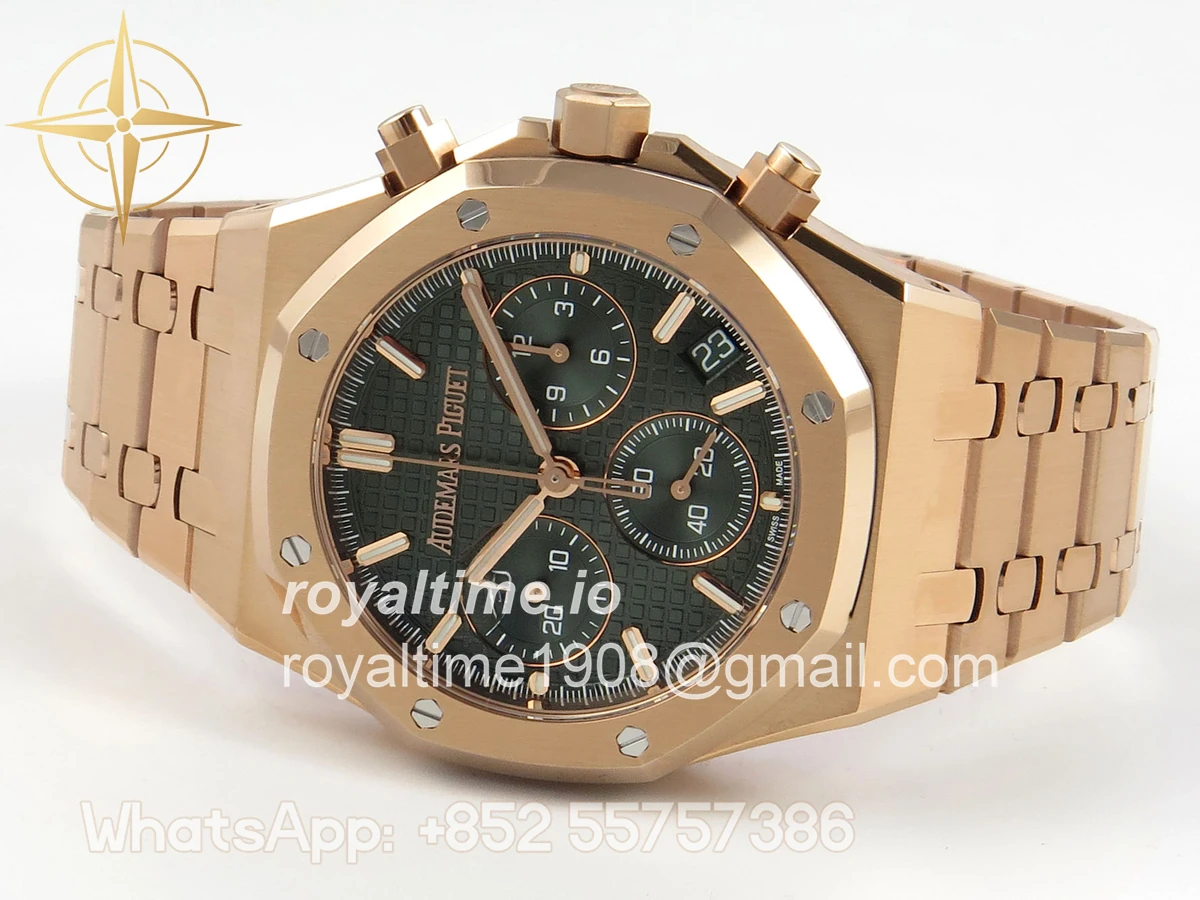 Audemars Piguet Royal Oak Chrono 26240 RG DDSF Green Dial on RG Bracelet DD4401 - Image 8