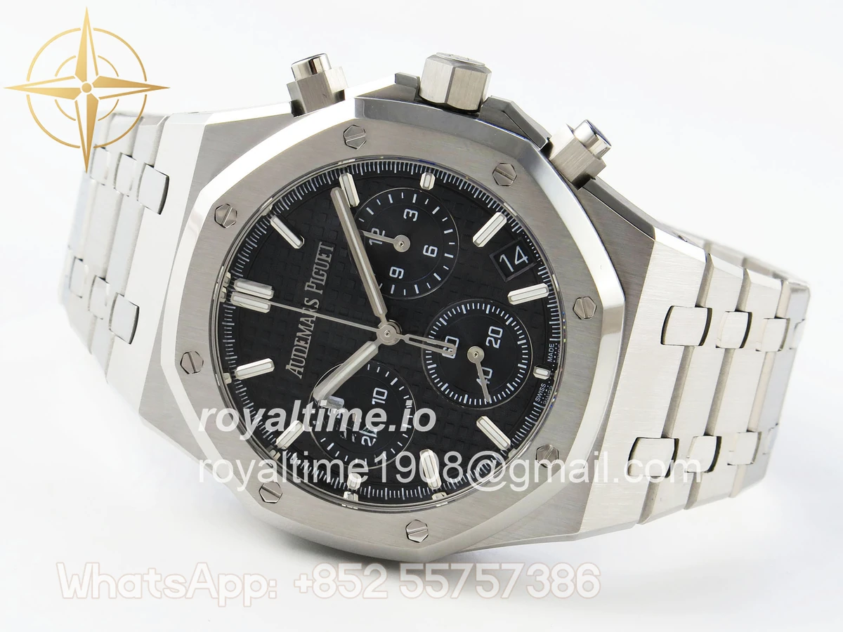 Audemars Piguet Royal Oak Chrono 26240 SS APSF Black Dial on SS Bracelet SA4401 V2 (Free Sprung) - Image 8