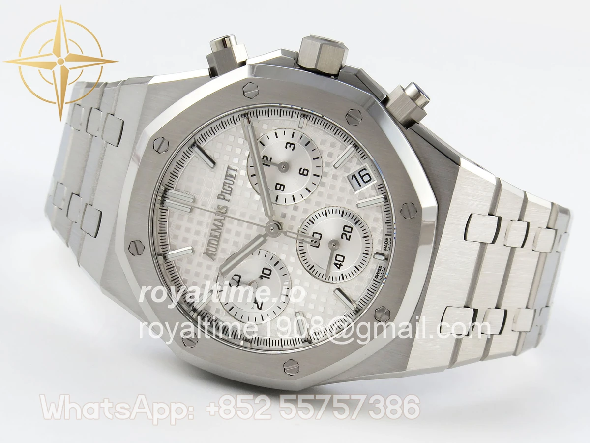 Audemars Piguet Royal Oak Chrono 26240 SS APSF Silver Dial on SS Bracelet SA4401 V2 (Free Sprung) - Image 8