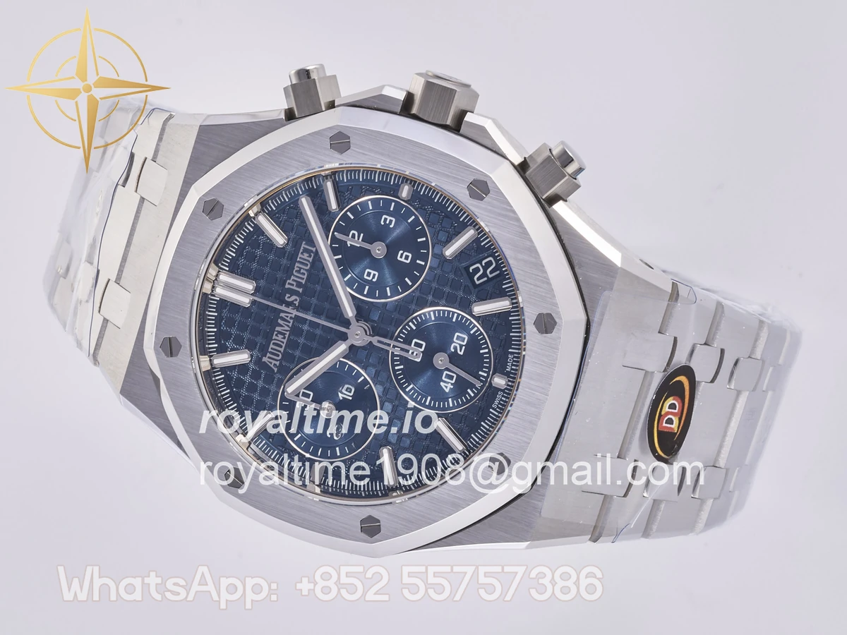 Audemars Piguet Royal Oak Chrono 26240 SS DDF Blue Dial on SS Bracelet DD4401 (50th Anniversary) - Image 8