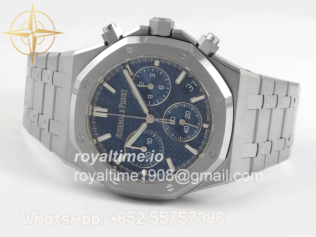 Audemars Piguet Royal Oak Chrono 26240 SS DDF Blue Dial on SS Bracelet DD4401 (SW Dial) V2 - Image 8