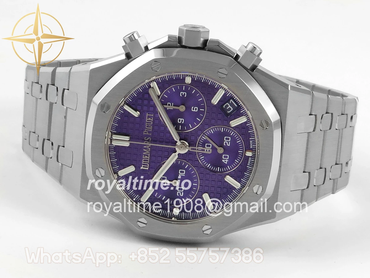 Audemars Piguet Royal Oak Chrono 26240 SS DDSF Purple Dial on SS Bracelet DD4401 - Image 8