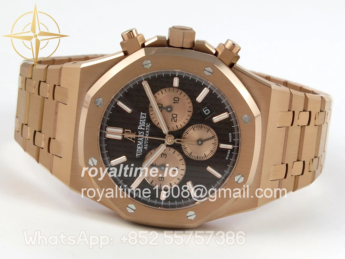 Audemars Piguet Royal Oak Chrono 26331 RG APSF Brown/RG Dial on RG Bracelet A2385 - Image 8